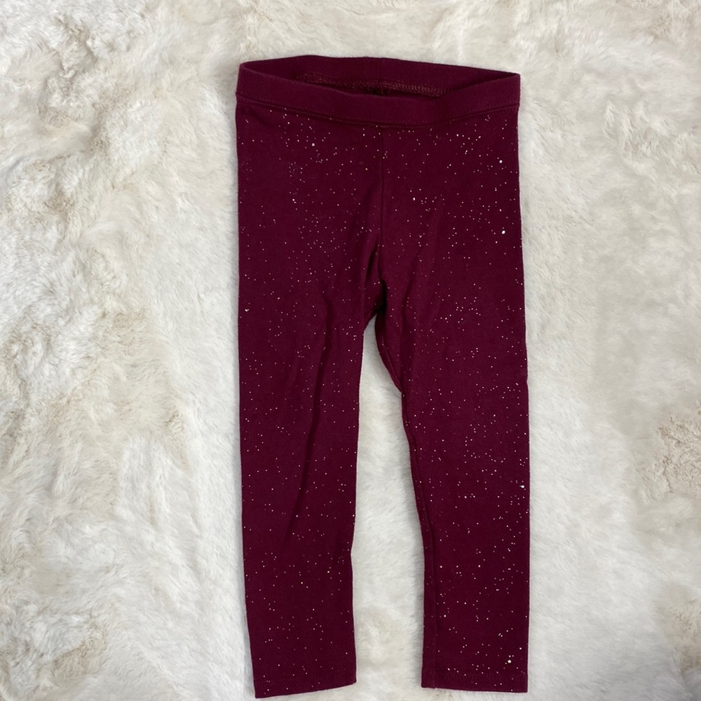Cat & Jack Maroon Sparkle Leggings